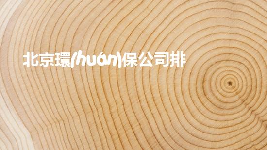 北京環(huán)保公司排名Top10，全面解析環(huán)保行業(yè)領(lǐng)跑者！